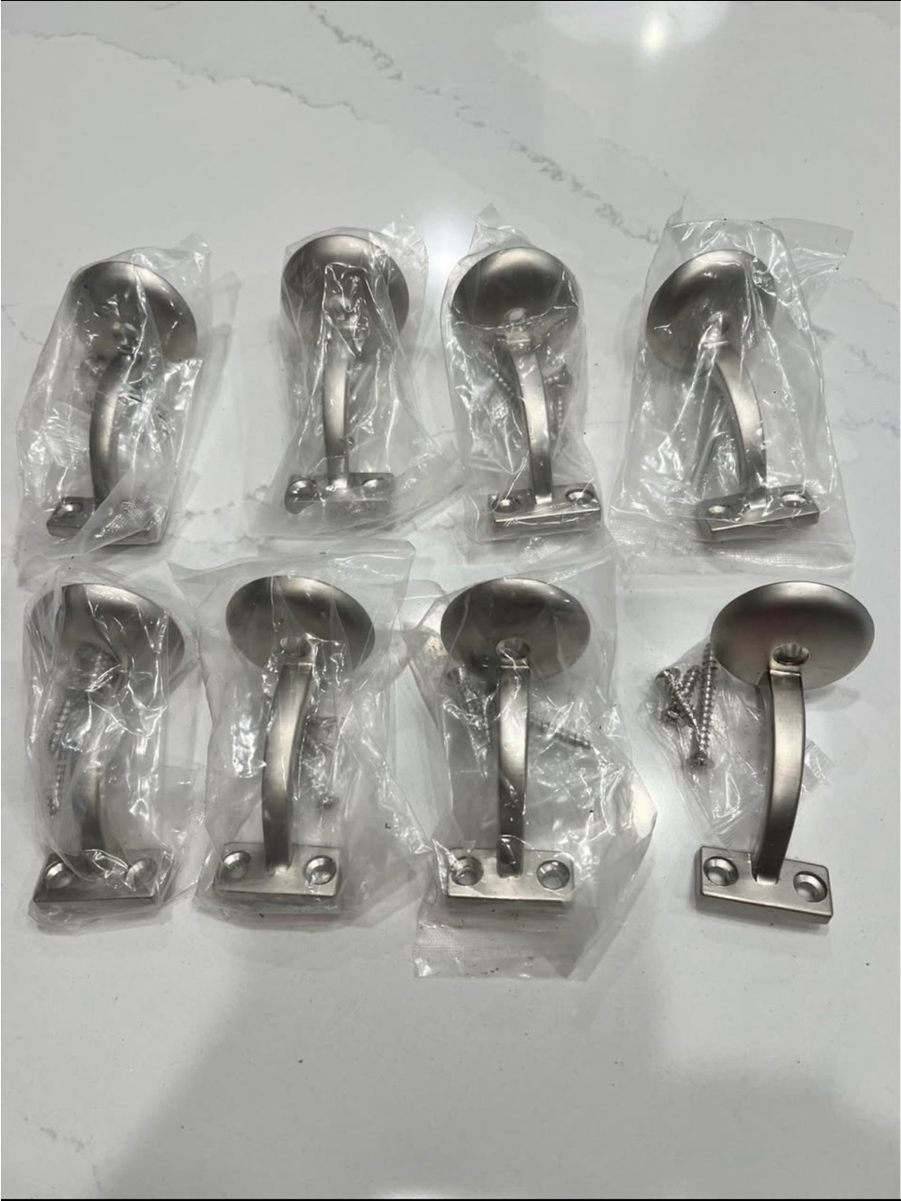 Brushed Nickel stair bannister hardware - Set of 8